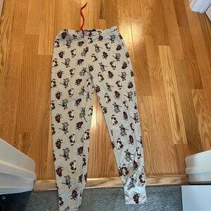 Gray Pajama Pants with Holiday Dog Print